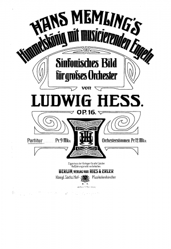 Hess - Hans Memling's Himmelskönig mit musicierenden Engeln - Score