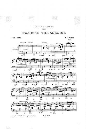 Collin - Esquisse villageoise, Op. 7 - Score