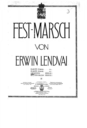 Lendvai - Fest-Marsch - Score