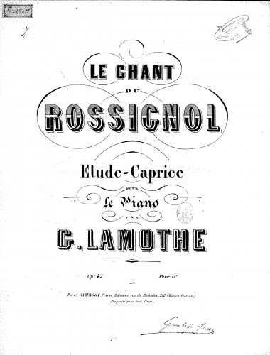 Lamothe - Le chant du rossignol - Score
