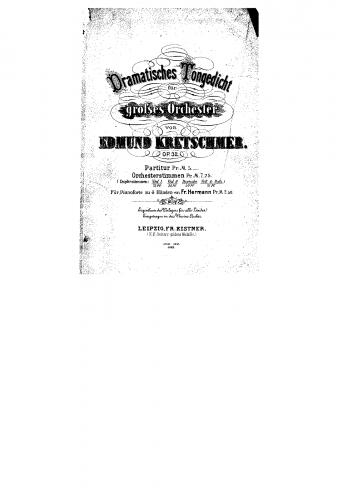 Kretschmer - Dramatisches Tongedicht, Op. 32 - Full Score - Score
