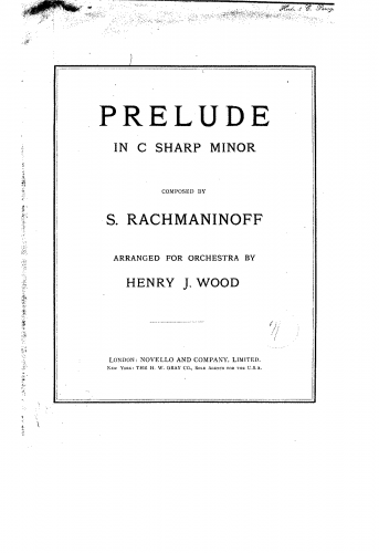 Rachmaninoff - 5 Morceaux de fantaisie - Prélude in C-sharp minor (No. 2) For Orchestra (Wood) - Full Score
