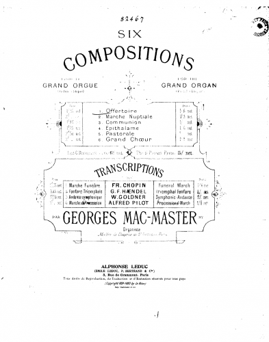 Mac-Master - Offertoire, Op. 43 - Score