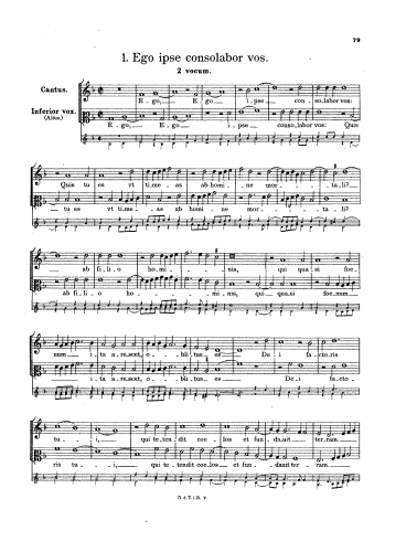 Senfl - Ego ipse consolabor vos - Score