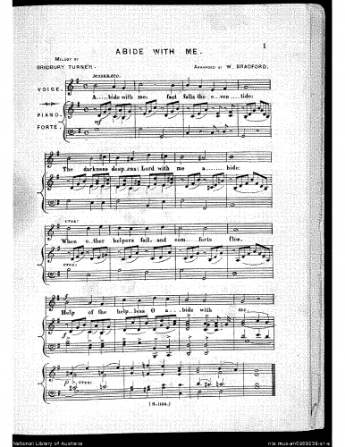 Turner - Abide with Me - For Voice and Piano (Bradford) - Score