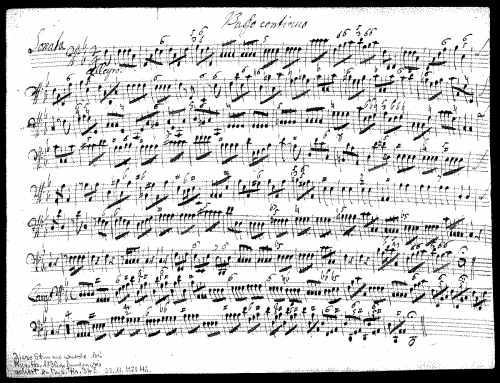 Molter - Sonata à quadro in F major - Continuo Part (figured)