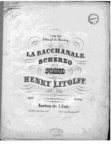 Litolff - La Bacchanale - Scherzo - Score