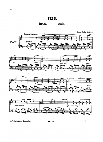 Melartin - 5 Pieces - Piano Score