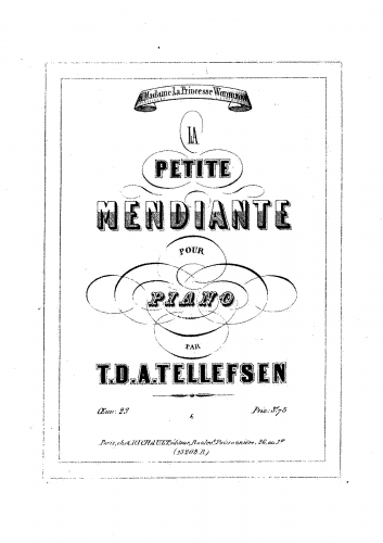 Tellefsen - La petite mendiante, Op. 23 - Score