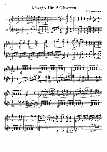 Zimmermann - Adagio für 2 Gitarren - Score