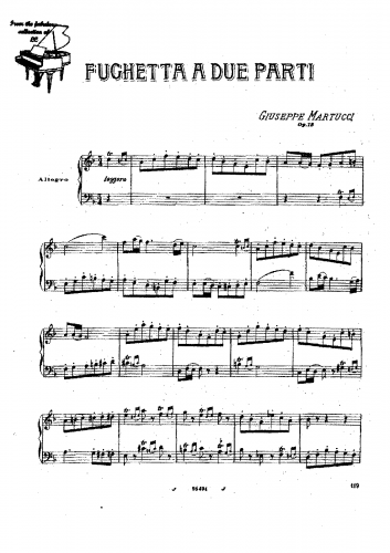 Martucci - Fughetta a due parti, Op. 18 - Score