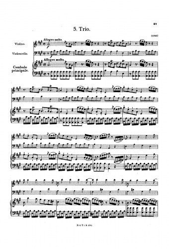 Mozart - Piano Trio in A major - Score