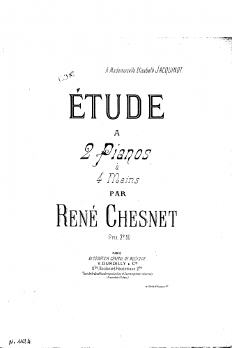 Chesnet - Etude à 2 pianos - Score