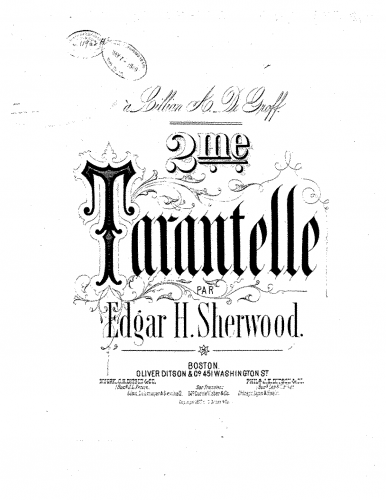 Sherwood - Tarantelle No. 2 - Score