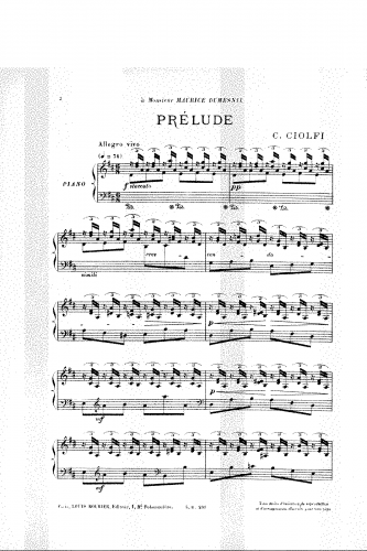 Ciolfi - Prélude - Score