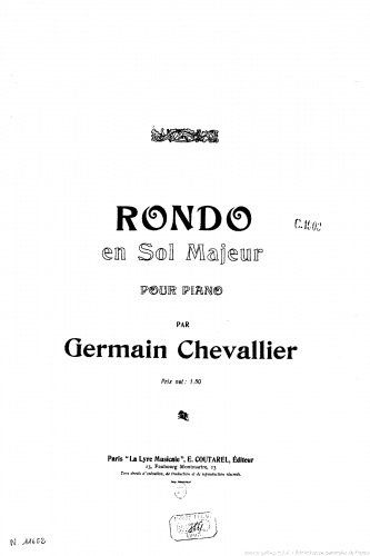 Chevallier - Rondo en sol majeur - Score