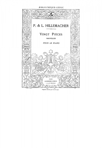 Hillemacher - 20 Pièces nouvelles - Score