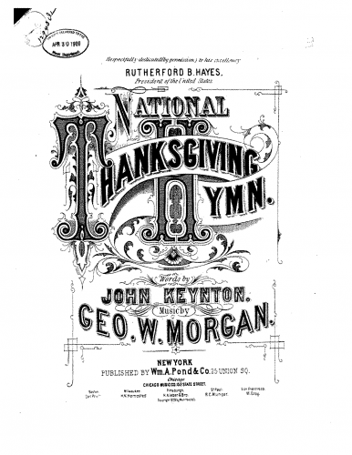 Morgan - National Thanksgiving Hymn - Score