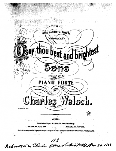Wels - O Say Thou Best and Brightest - Score