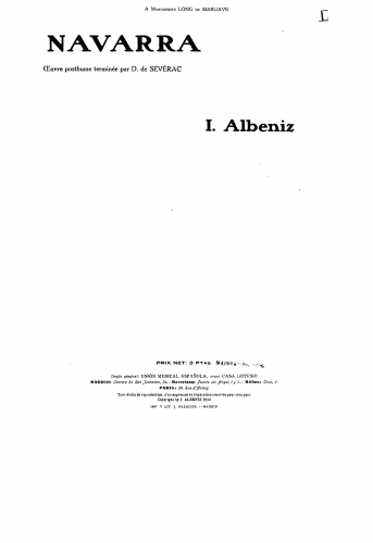 Albéniz - Navarra - Score