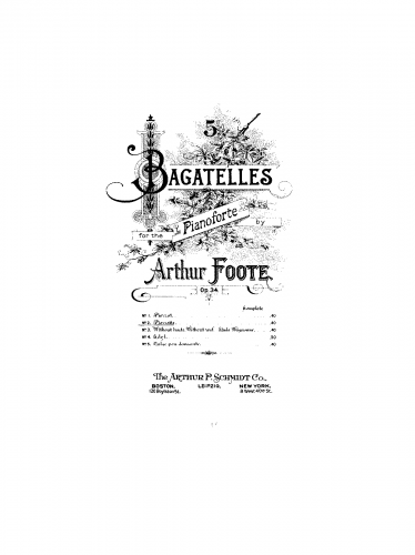 Foote - 5 Bagatelles, Op. 34 - Score