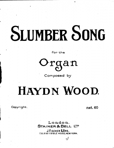 Wood - Slumber Song - For Organ solo (Meale) - Score
