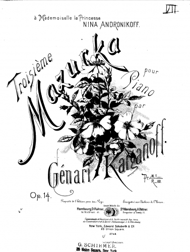 Korganov - Mazurka No. 3, Op. 14 - Score
