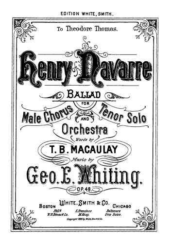 Whiting - Henry of Navarre - Vocal Score - Score
