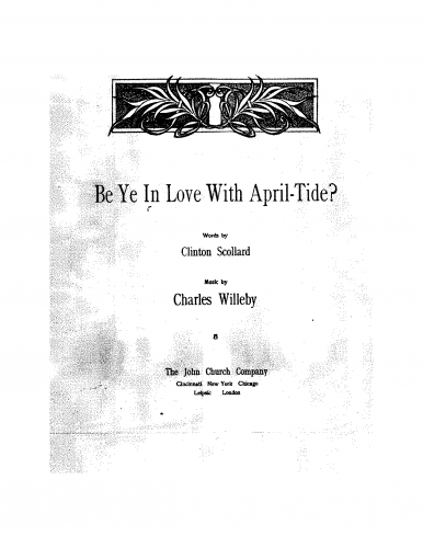 Willeby - Be Ye in Love with April-Tide? - Score