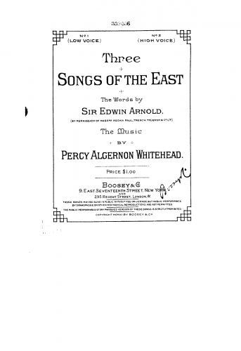 Whitehead - Three Songs of the East - Score