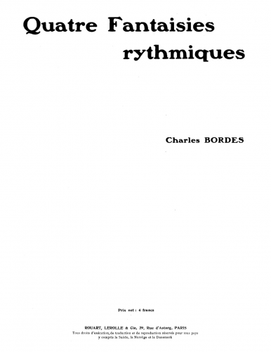 Bordes - 4 Fantaisies rythmiques - Score