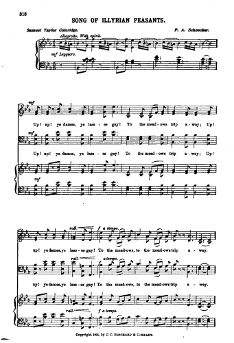 Schnecker - Song of Illyrian Peasants - Score