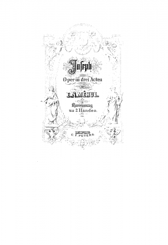 Méhul - Joseph / Joseph und seine Brüder - For Piano solo - Score