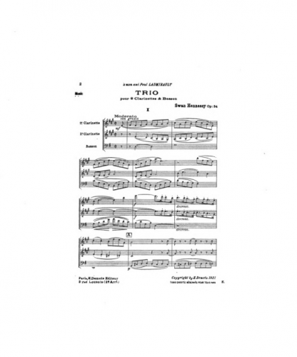 Hennessy - Trio for 2 Clarinets and Bassoon - Score