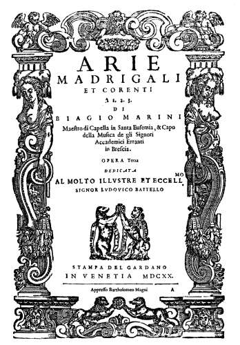 Marini - Arie madrigali et corenti - Score