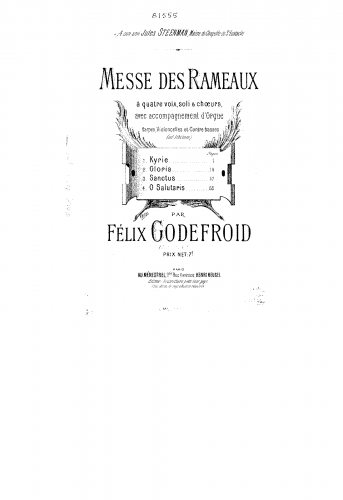 Godefroid - Messe des rameaux - Vocal Score - Score