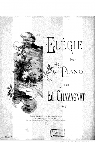 Chavagnat - Elégie pour piano - Score