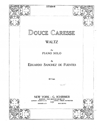 Sanchez de Fuentes - Douce Caresse - Score