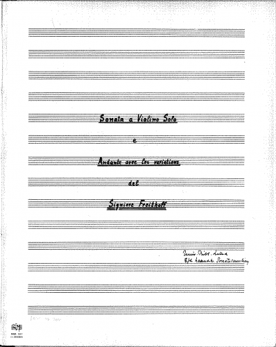Freithoff - Violin Sonata in E major - Score