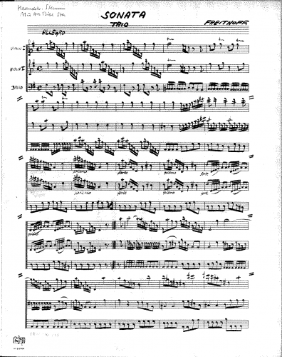 Freithoff - Trio Sonata in G major - Score