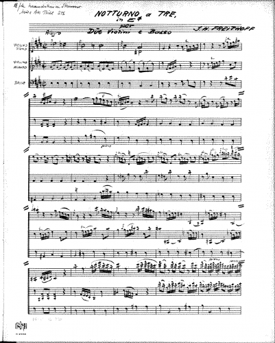 Freithoff - Notturno in E major - Score