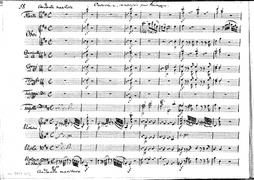 Kunzen - Ouverture in D major - Score