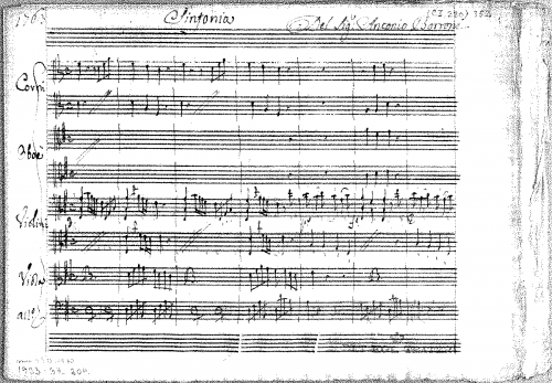Boroni - Sinfonia in D major - Score