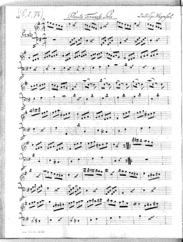 Wagenseil - Flute Sonata in E minor - Score