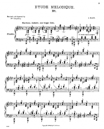 Raff - 2 Études mélodiques - No. 1: Maestoso. Andante non troppo lento