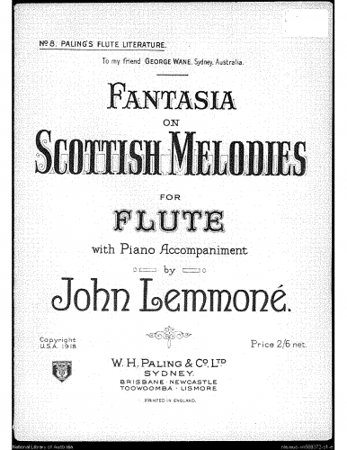 Lemmoné - Fantasia on Scottish Melodies in F major - Score
