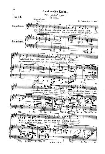 Franz - 6 Dichtungen, Op. 13 - Score