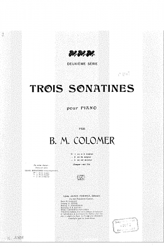 Colomer - 3 Sonatines, 2nd series - 3. Sonatina in E minor
