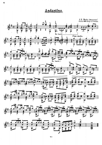 Mertz - Andantino - Score