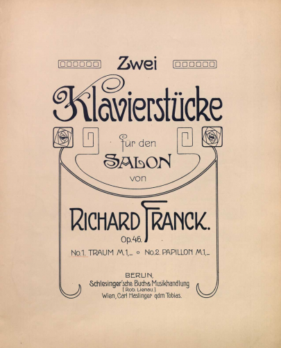Franck - 2 Klavierstücke für den Salon - Score